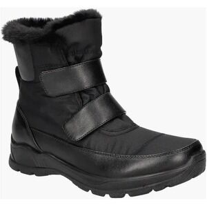 NIB Easy Street Polar Waterproof Snow Boots Black Nylon Faux Fur Lined Sz 8M